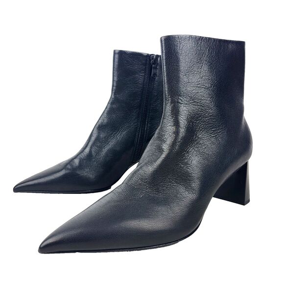 Rag & Bone Viva  Leather Ankle Boot Black Size 37 - Picture 1 of 14